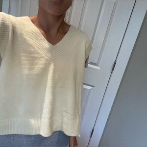 Never worn Abercrombie pale yellow shirt/vest. Size small.